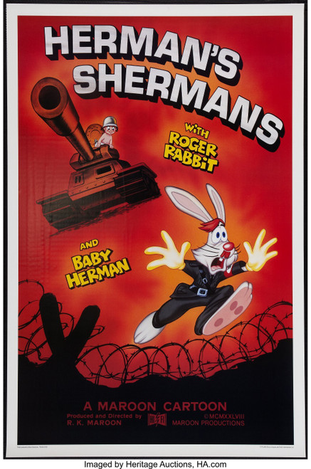 Roger Rabbit Maroon Cartoon Lot (Kilian Enterprises, 1988). Ghost One SheetsB Po