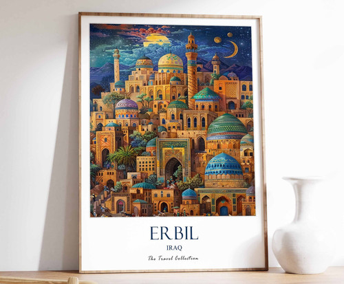 9_Erbil Print, Erbil Travel Poster, Middle East Travel Print, Islamic Decor, Gif