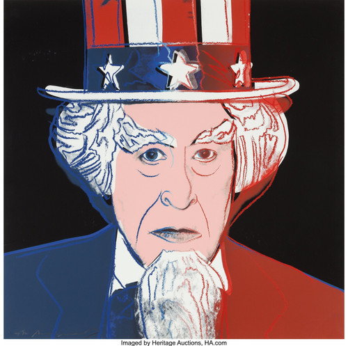 Andy Warhol (American, 1928-1987). Uncle Sam (from Myths), 1981. Poster Canvas P