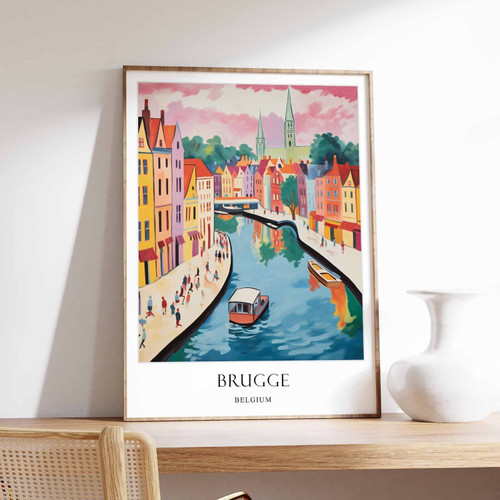 1_Bruges Poster, Belgium Poster, Travel Poster, Wall Art, Home Decor, Medieval P