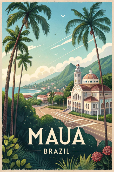 Captivating Mauá, Brazil Travel Poster - Vibrant Tropical Cityscape Art Print Po