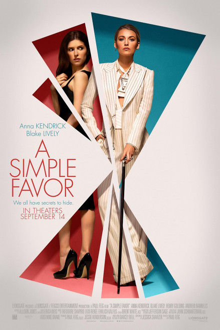 A Simple Favor 6 Poster Canvas Movie Film Print A0 A1 A2 A3 A4 A5 A6 Art Wall D