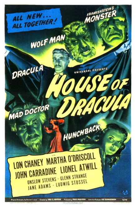 House Of Dracula 01 Poster Canvas Movie Film Print A0 A1 A2 A3 A4 A5 A6 Art Wall