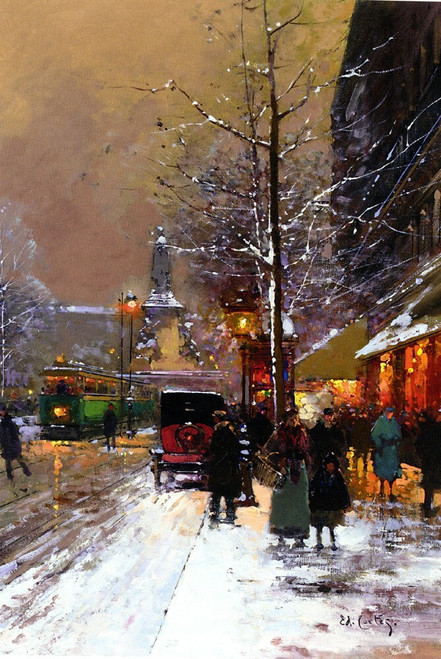 Edouard_Cortes_Paris_Place_de_la_Republique Poster Canvas Print Art Painting Dec