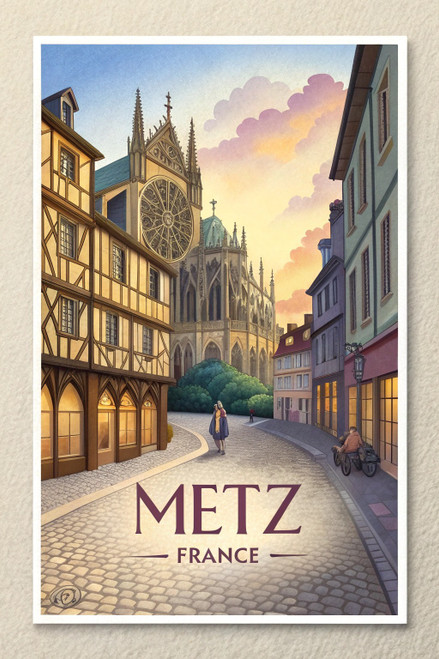Captivating Metz France Vintage-Style Travel Poster - Cityscape Art Print Poster