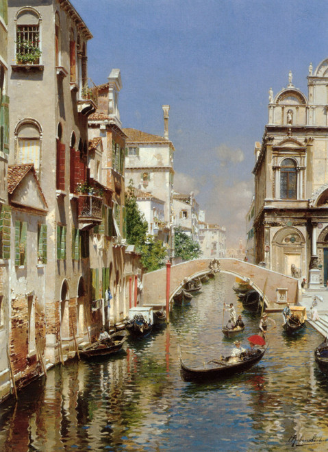 A_Venetian_Canal_with_the_Scuola_Grande Art Gallery Poster Canvas Print Wall Dec