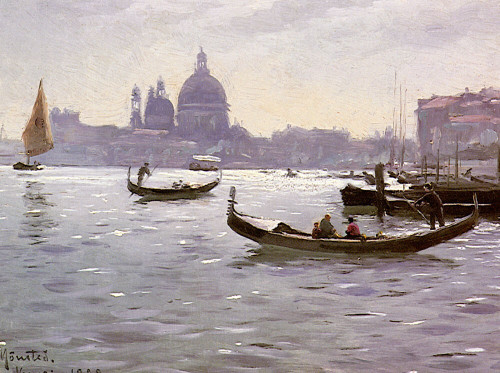 Monsted_Peder_Mork_On_The_Venetian_Lagoon Poster Canvas Movie Film Print A0 A1 A