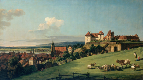 BELLOTTO, Bernardo - View of Pirna from the Sonnenstein Castle Poster Canvas Mov