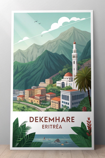 Vibrant Dekemhare Eritrea Travel Poster - Exotic African Cityscape Art Print Pos