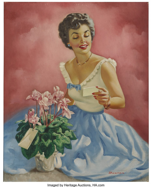 EDWARD D'ANCONA (American 20th Century) . Original pin up illustration Poster Ca