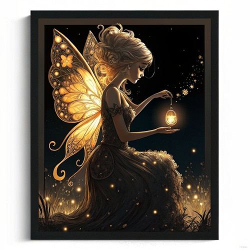 Fairy Girl Portrait Fairy Wall Art For Lounge Whimsical Moon Print Magical Art (