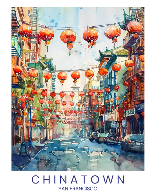 Chinatown San Francisco (1) Poster Canvas Travel Holiday Trip Print Turism A0 A1