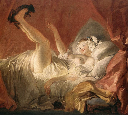 Fragonard_Young_Woman_Playing_with_a_Dog Poster Canvas Movie Film Print A0 A1 A2