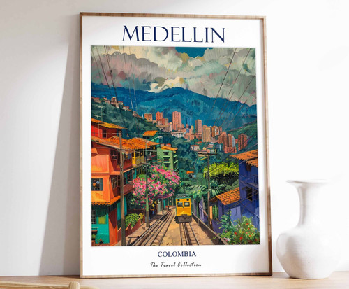 11_Medellin Print, Medellin Travel Poster, Colombian Travel Print, Tropical Deco