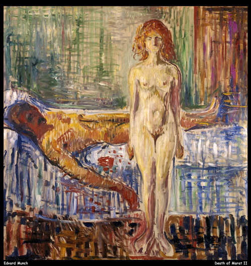 edvard-munch--death-of-marat-ii_14022383301_o(1) Poster Canvas Print Art Paintin