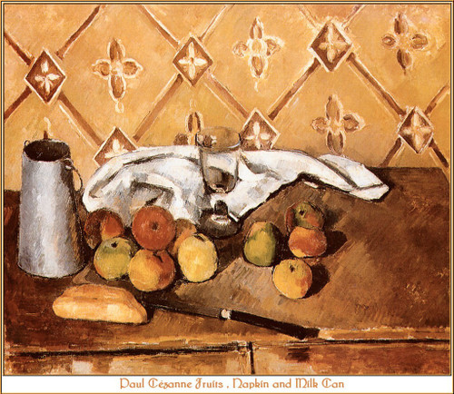 Cezanne_FruitsNapkinAndMilkCan Poster Canvas Movie Film Print A0 A1 A2 A3 A4 A5