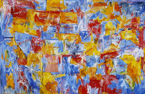 1961 Jasper Johns Map American painting Art Gallery Poster Canvas Print Wall Dec