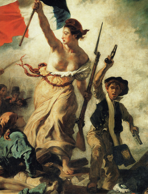 Delacroix-Liberty Leading the People (detail 2) Poster Canvas Movie Film Print A