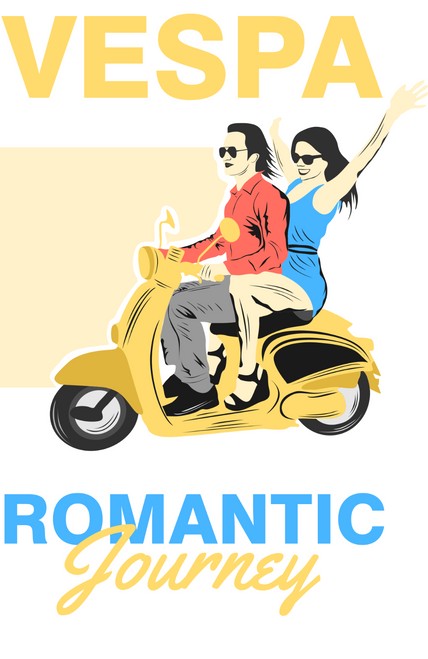 Vespa Romantic Journey Poster Canvas Movie Film Print A0 A1 A2 A3 A4 A5 A6 Art W