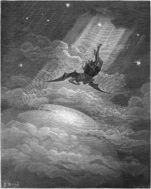 Gustave Dore - Set of 3 Paintings -satan cast out of heaven - SOURCE Poster Canv