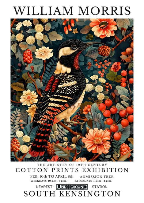 William Morris - Birds (13) Poster Canvas Cotton Print Exhibition A0 A1 A2 A3 A4