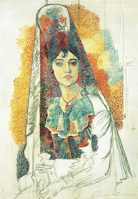 Pablo Picasso - Woman with mantila 1917 Poster Canvas Movie Film Print A0 A1 A2