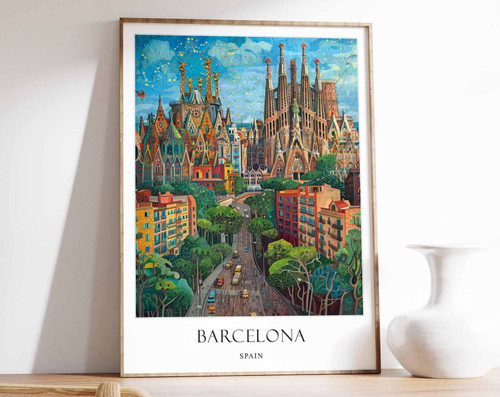 2_Barcelona Poster, Spain Poster, Travel Poster, Mediterranean Decor, Barcelona