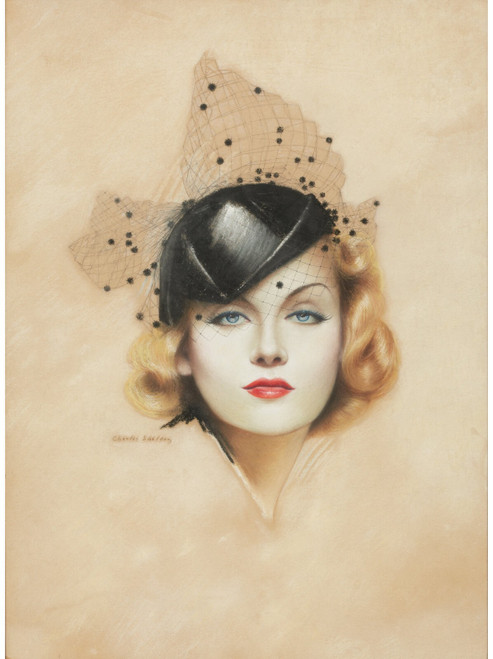 Charles Gates Sheldon - Portrait of Carole Lombard 1936 Poster Canvas Movie Film