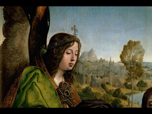 Baptism of Christ, Juan de Flandes Poster Canvas Movie Film Print A0 A1 A2 A3 A4