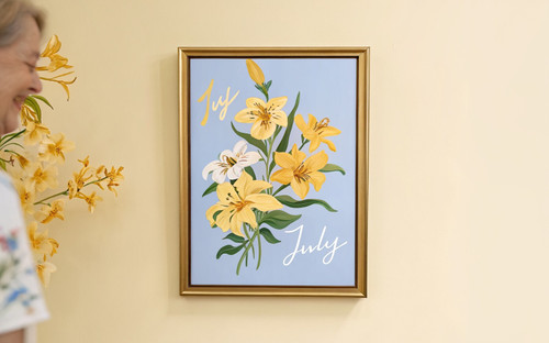 July Zodiac Birth Flower Lily Floral Art Print - Unframed A6 A5 A4 A3 A2 A1 - Gi