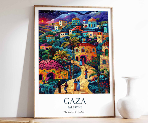 6_Gaza Print, Gaza Travel Poster, Islamic Decor, Islamic Art, Islamic Poster, Pa