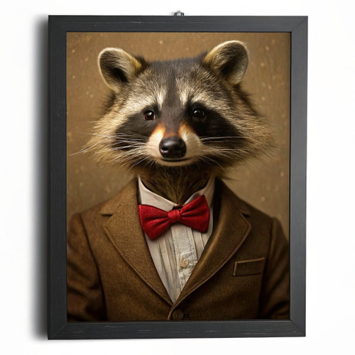 Vintage Racoon Wall Art Gentleman Racoon Print Cute Racoon In Bowtie Art Gift Po