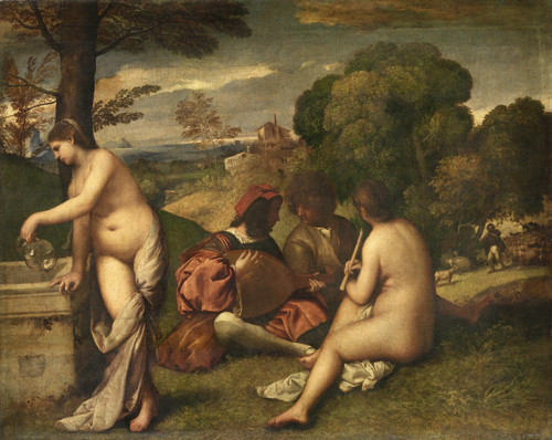 Le_Concert_champêtre,_by_Titian,_from_C2RMF_retouched Art Gallery Poster Canvas