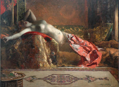 Jean-Joseph_Benjamin_Constant-Reclining_Odalisque Poster Canvas Movie Film Print