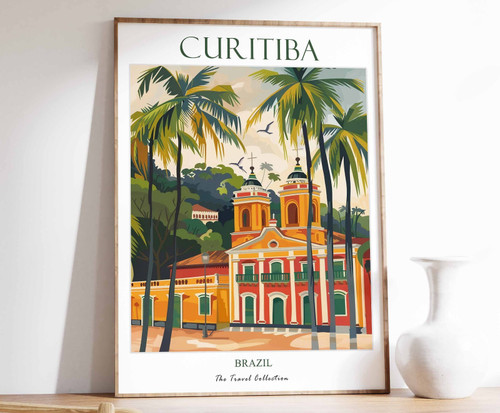 1_Curitiba Print, Curitiba Travel Poster, Brazil Travel Print, Tropical Decor, B