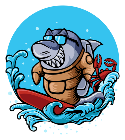 150. Surf Shark Sticker Poster Canvas Movie Film Print A0 A1 A2 A3 A4 A5 A6 Art