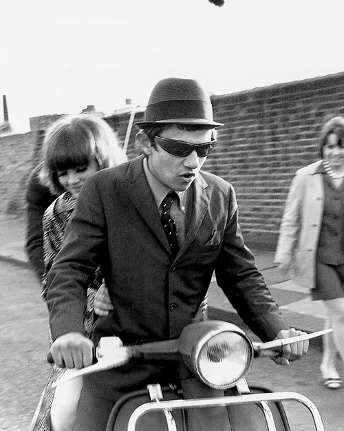 Mods-on-scooter-Streatham-1976 Poster Canvas Movie Film Print A0 A1 A2 A3 A4 A5