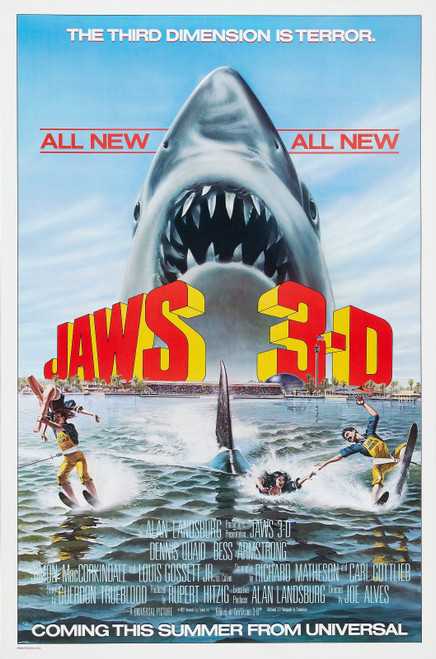 Jaws 3-D (1983)_1 Poster Canvas Movie Film Print A0 A1 A2 A3 A4 A5 A6 Art Wall D