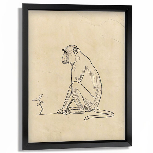 Minimalist Monkey Line Wall Art Home Decor Print Abstract Monkey Artwork Print ( Minimalist Monkey Line Wall Art Home Decor Print Abstract Monkey Artwork Print (