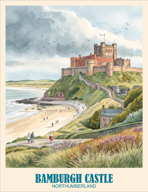 Bamburgh Castle Turistic Poster 2 Poster Canvas Movie Film Print A0 A1 A2 A3 A4