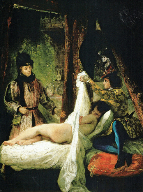 Delacroix- Louis d'Orleans showing his Mistress- 1825-26 Poster Canvas Movie Fil