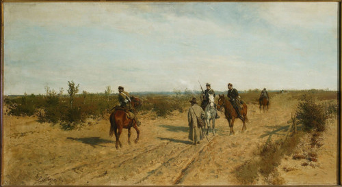Maksymilian_Gierymski,_Patrol_powstańczy - Kopia Poster Canvas Print Art Paintin
