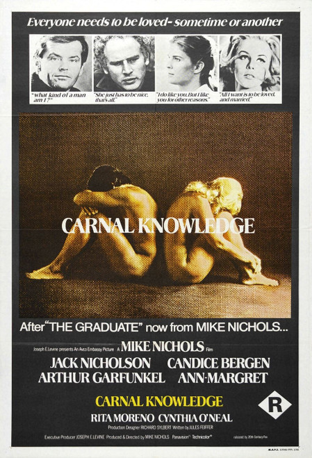 Carnal Knowledge (1971)_4 Movie Film Poster Canvas iconic design