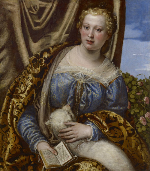 Paolo_Veronese_-_Portrait_of_a_Lady_as_Saint_Agnes Poster Canvas Movie Film Prin