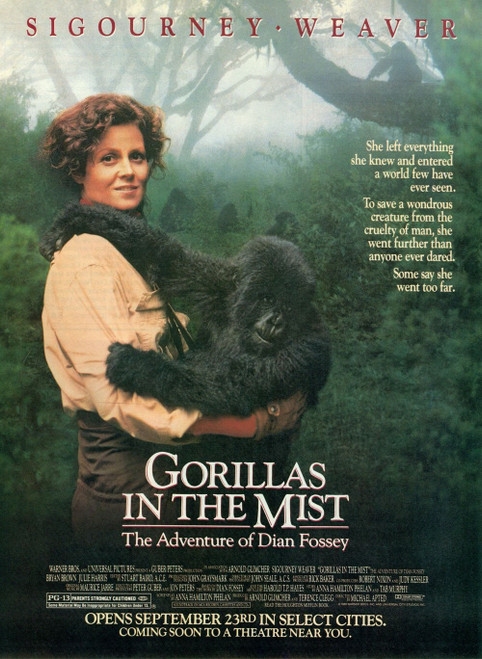 Gorillas in the Mist (1988)_3 Movie Film Poster Canvas iconic design
