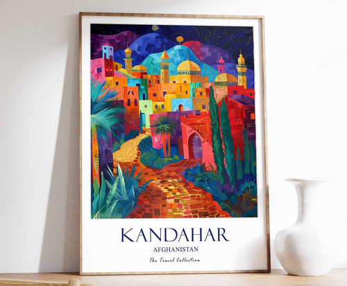8_Kandahar Print, Kandahar Travel Poster, Afghanistan Poster, Islamic Decor, Mid