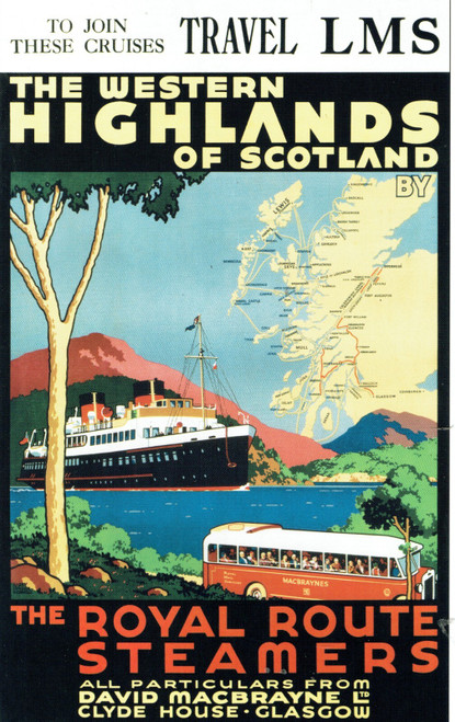 Scotland Railway vintage poster (85) Royal Route Poster Canvas Movie Film Print