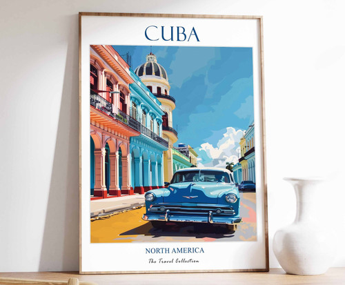 1_Cuba Poster, Cuba Travel Print, North America Travel Art, Tropical Decor, Flor