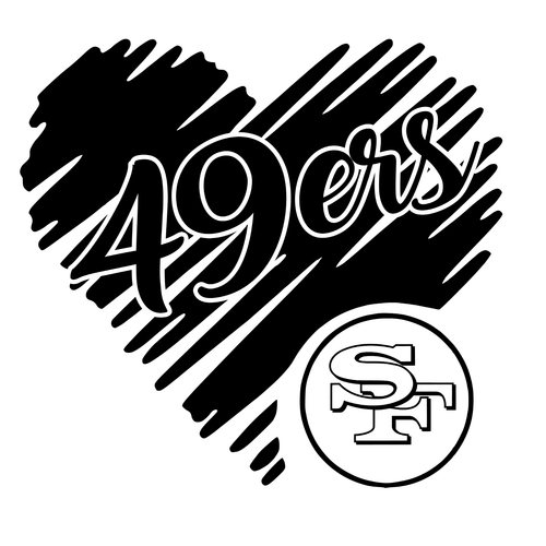 49ersglitterheartsolid Poster Canvas Movie Film Print A0 A1 A2 A3 A4 A5 A6 Art W