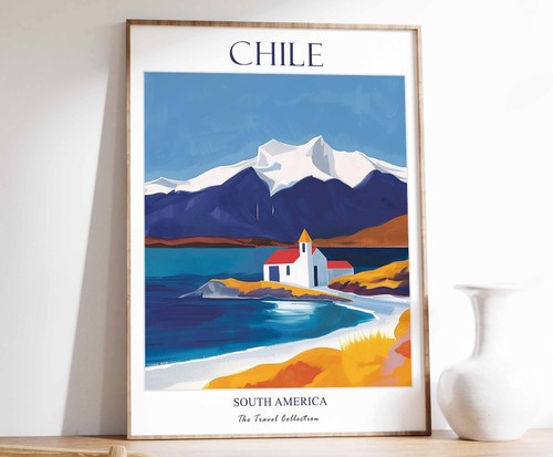 1_Chile Poster, Chile Travel Print, South American Travel Art, Tropical Decor, F